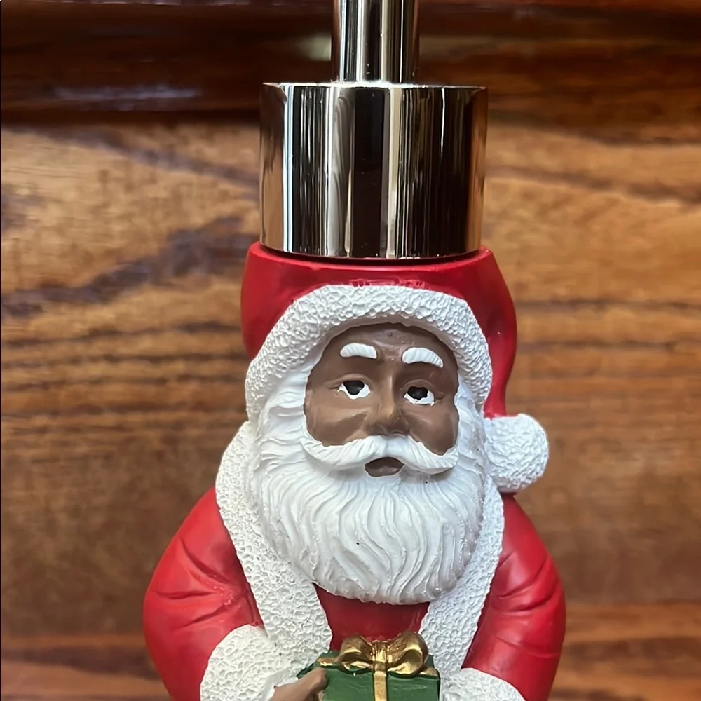 African American Santa Father Christmas Holiday Soap Dispenser